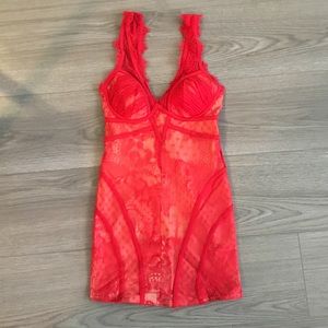 Bebe Lace Red corset dress